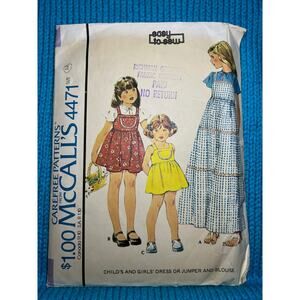McCalls 4471 pattern girls jumper fit and flare 1970s size 12